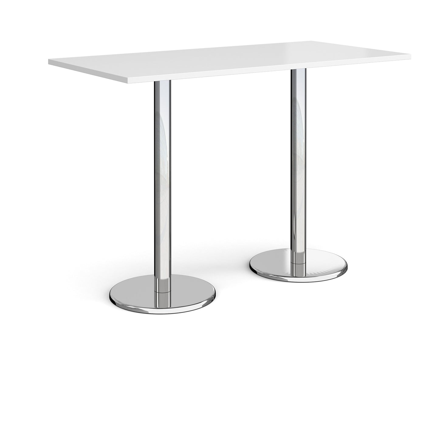 Pisa rectangular poseur table with round bases - PPR1600-WH