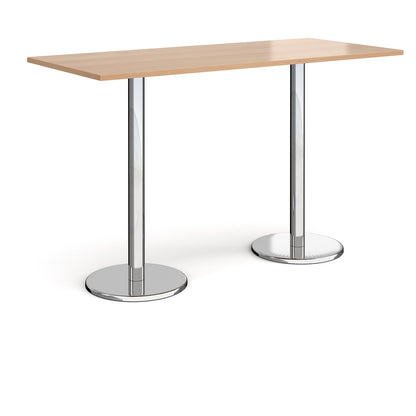 Pisa rectangular poseur table with round bases - PPR1800-B