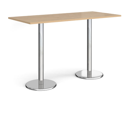 Pisa rectangular poseur table with round bases - PPR1800-KO
