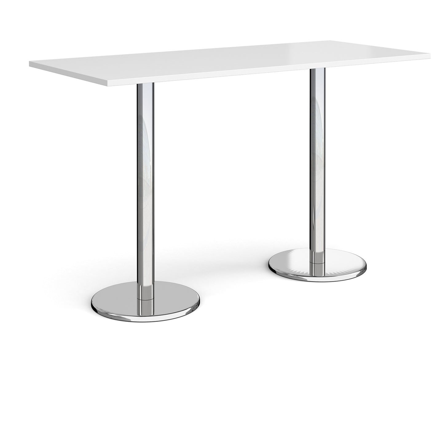 Pisa rectangular poseur table with round bases - PPR1800-WH