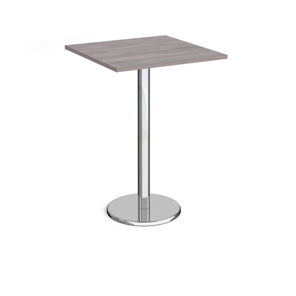Pisa square poseur table with round base - PPS800-GO