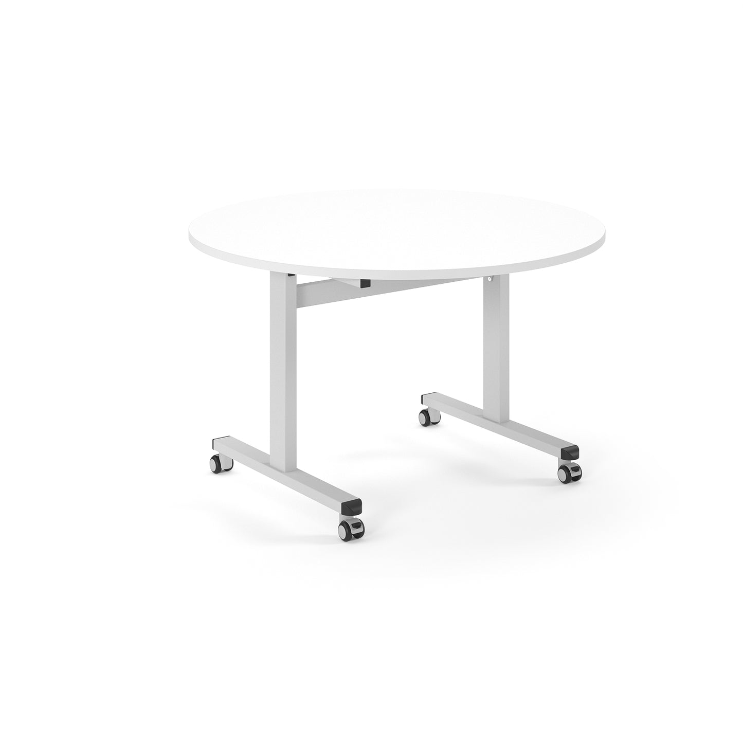 Circular flip top meeting table - PROFL12C-WH-WH