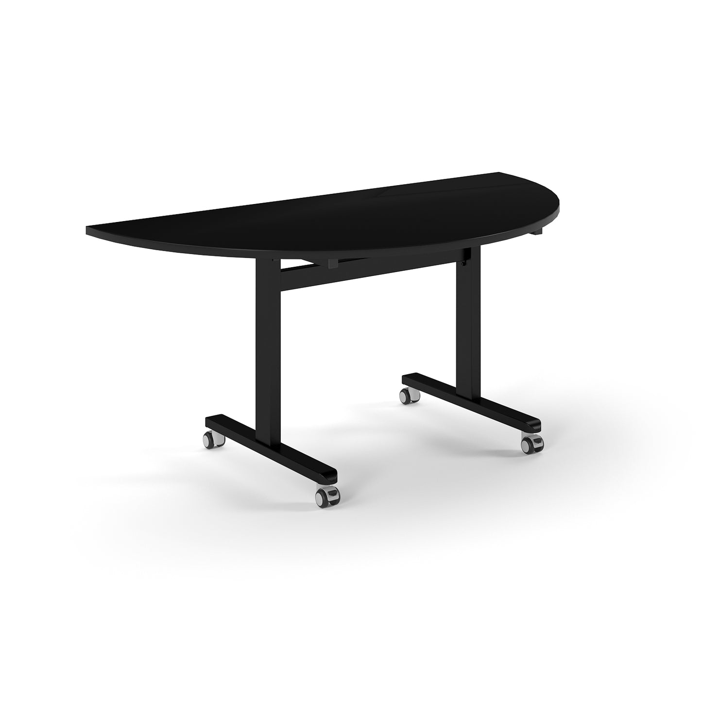 Semi circular flip top meeting table - PROFL16S-K-BK
