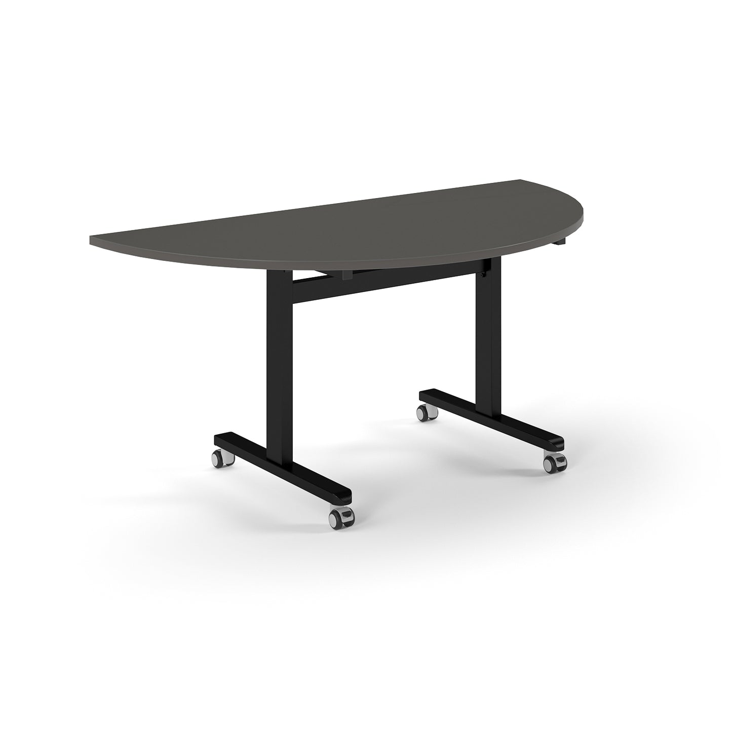 Semi circular flip top meeting table - PROFL16S-K-OG