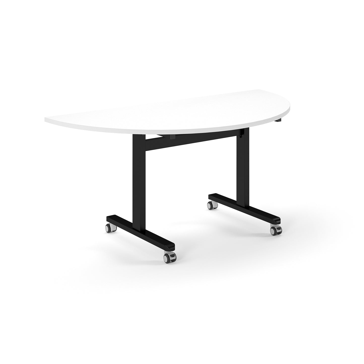 Semi circular flip top meeting table - PROFL16S-K-WH