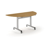 Semi circular flip top meeting table