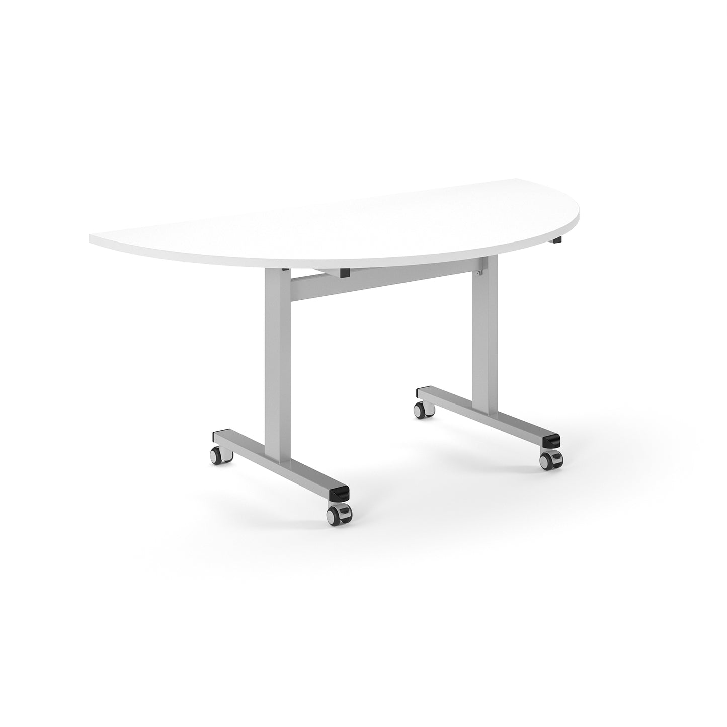 Semi circular flip top meeting table - PROFL16S-S-WH