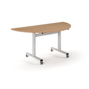 Semi circular flip top meeting table