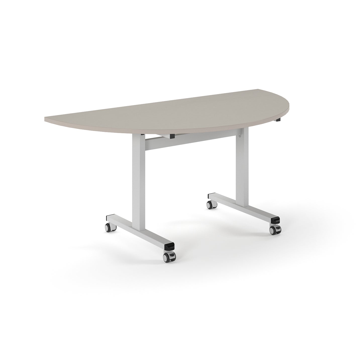 Semi circular flip top meeting table - PROFL16S-WH-LG