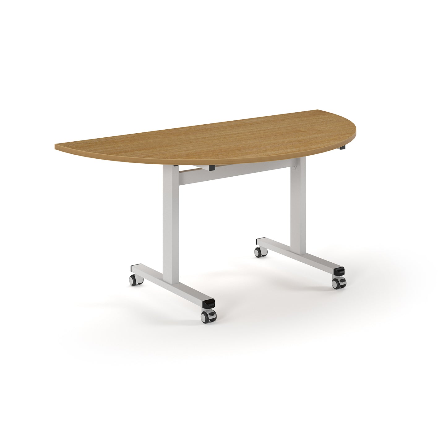 Semi circular flip top meeting table - PROFL16S-WH-O