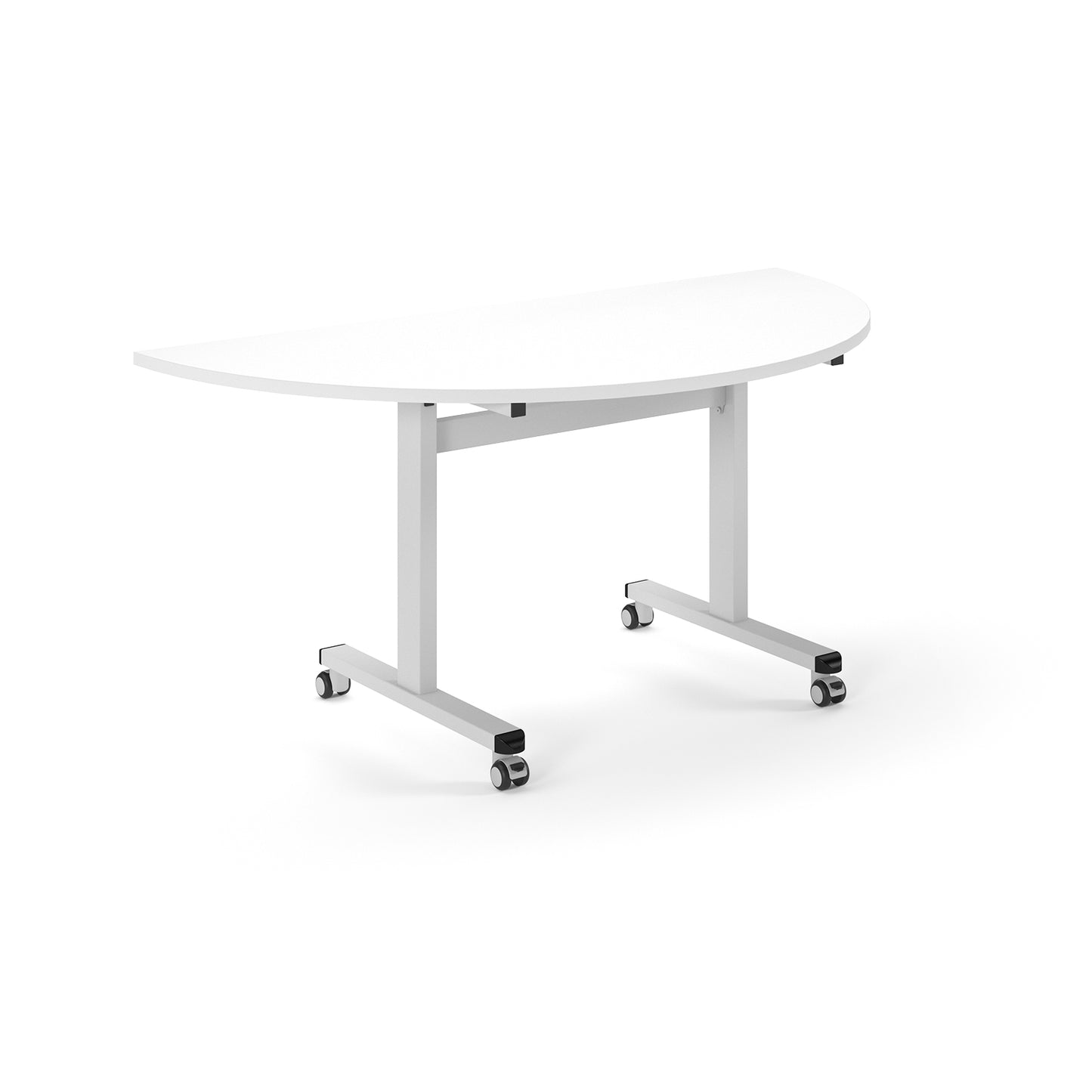 Semi circular flip top meeting table - PROFL16S-WH-WH