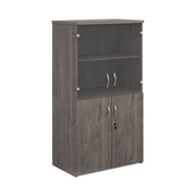 Universal Combination Unit With Glass Upper Doors - Walnut