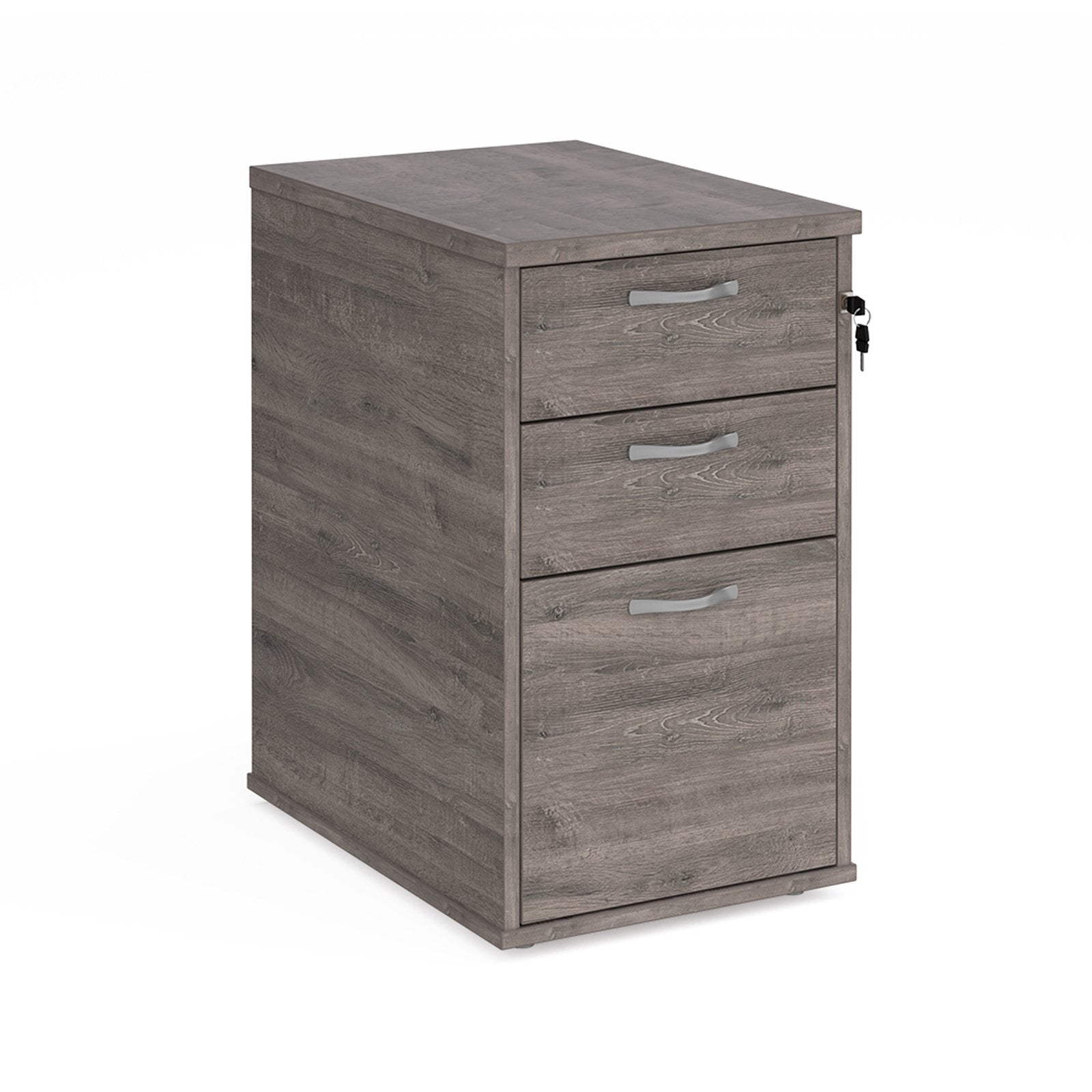 Desk High Pedestal 600mm With Silver Handles - in multiple colours available