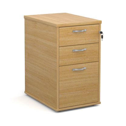 Desk high pedestal 600mm with silver handles - R25DH6O