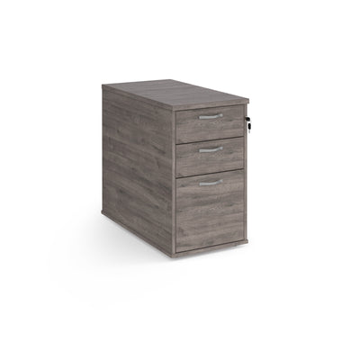 Desk high pedestal 800mm with silver handles - R25DH8GO