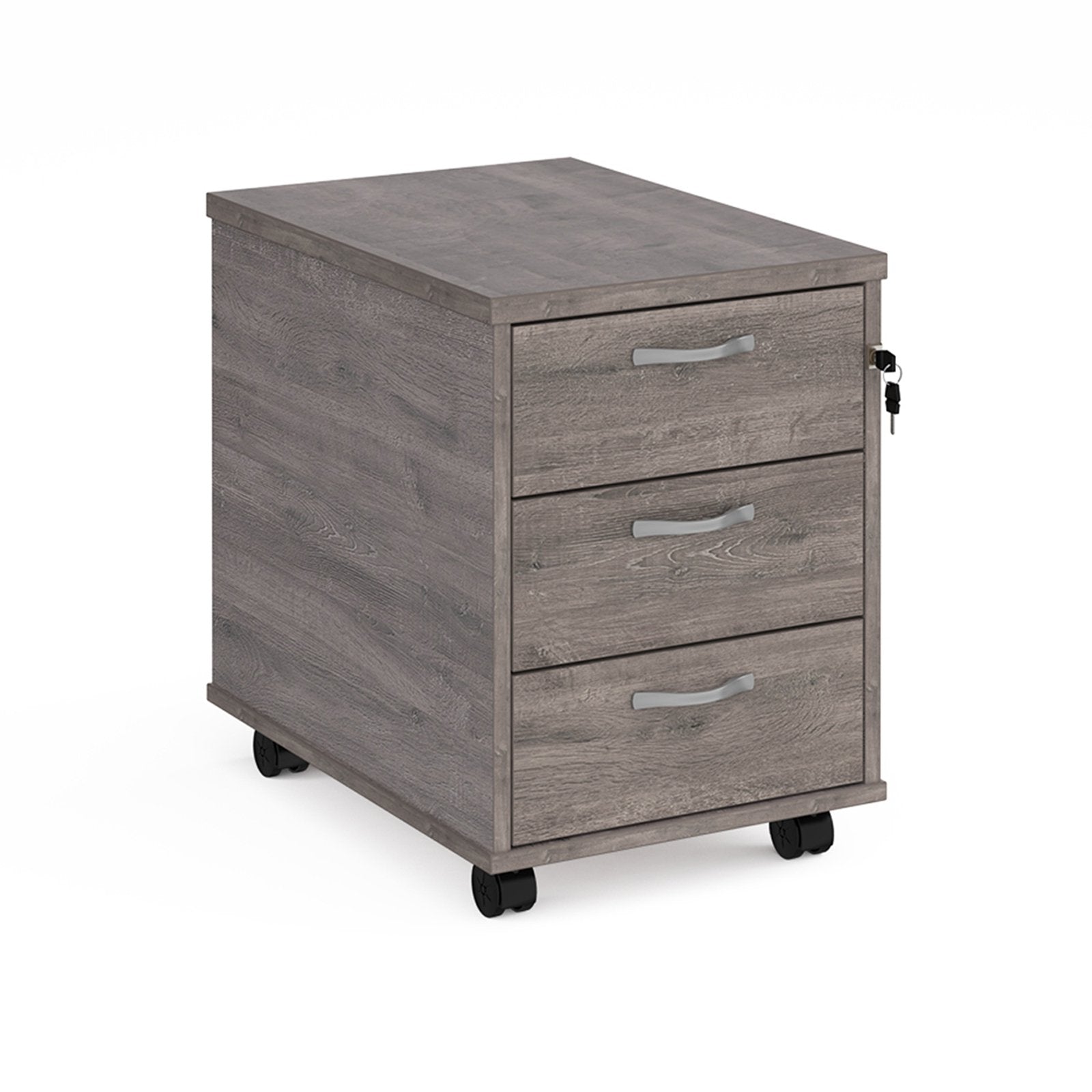 Universal Mobile Office Pedestal |  Under-Desk Storage with Silver Handles