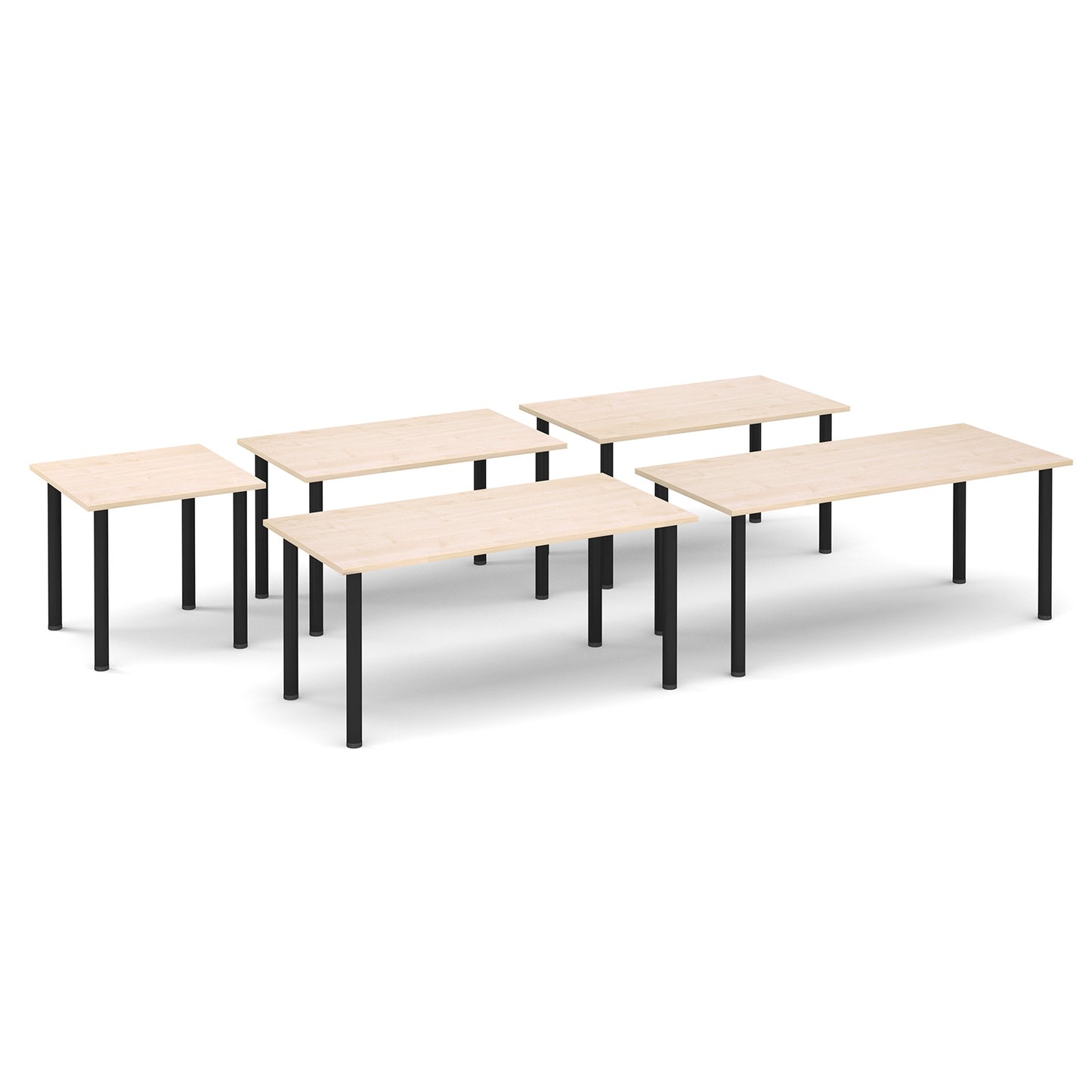 Circular radial leg meeting table