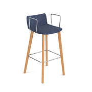 Remy high stool with wooden legs