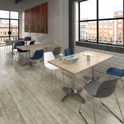 Roma square dining table with 4 leg base