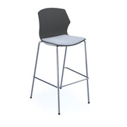 Roscoe high stool with seat pad and chrome frame