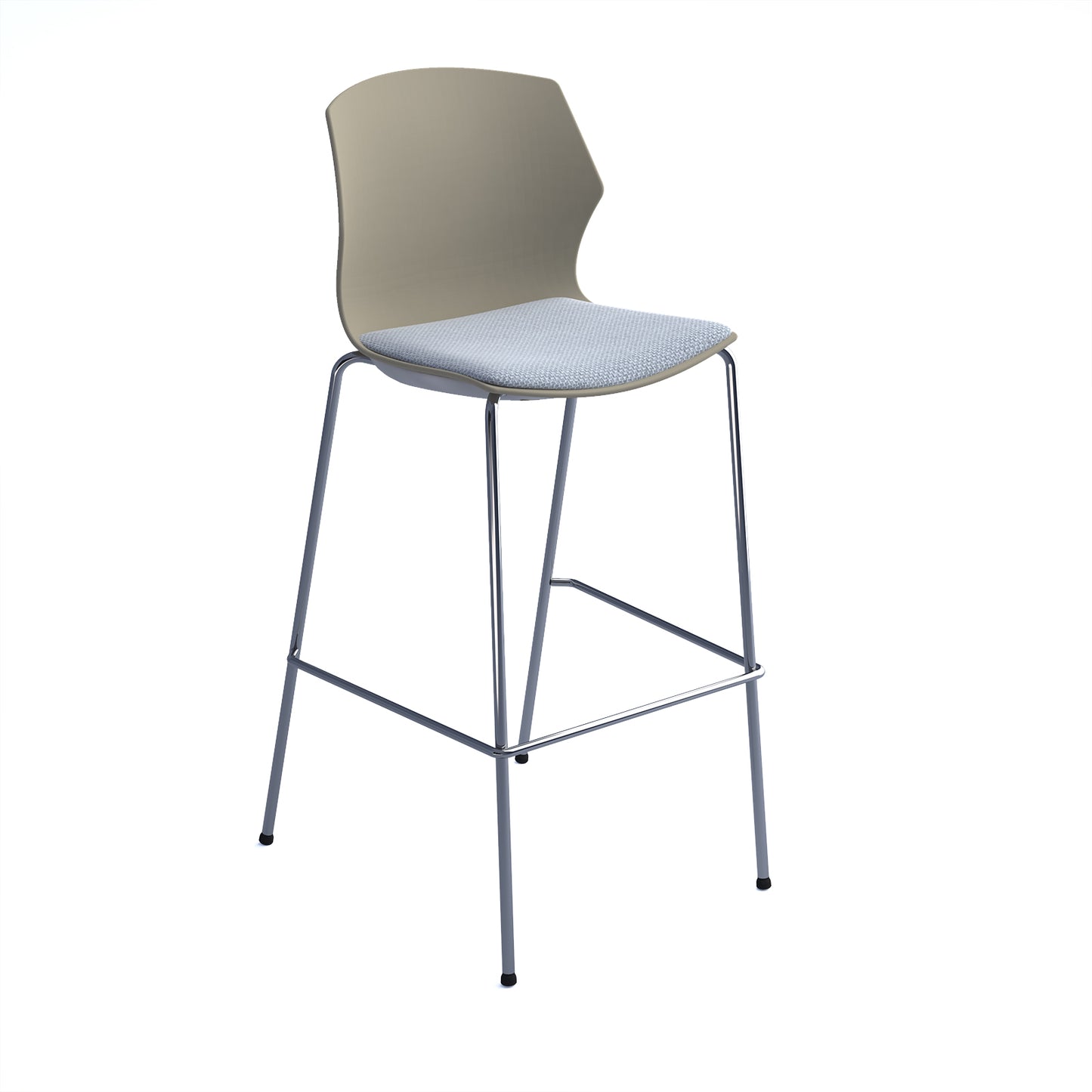Roscoe high stool with seat pad and chrome frame - ROS02-HS-SB-SP