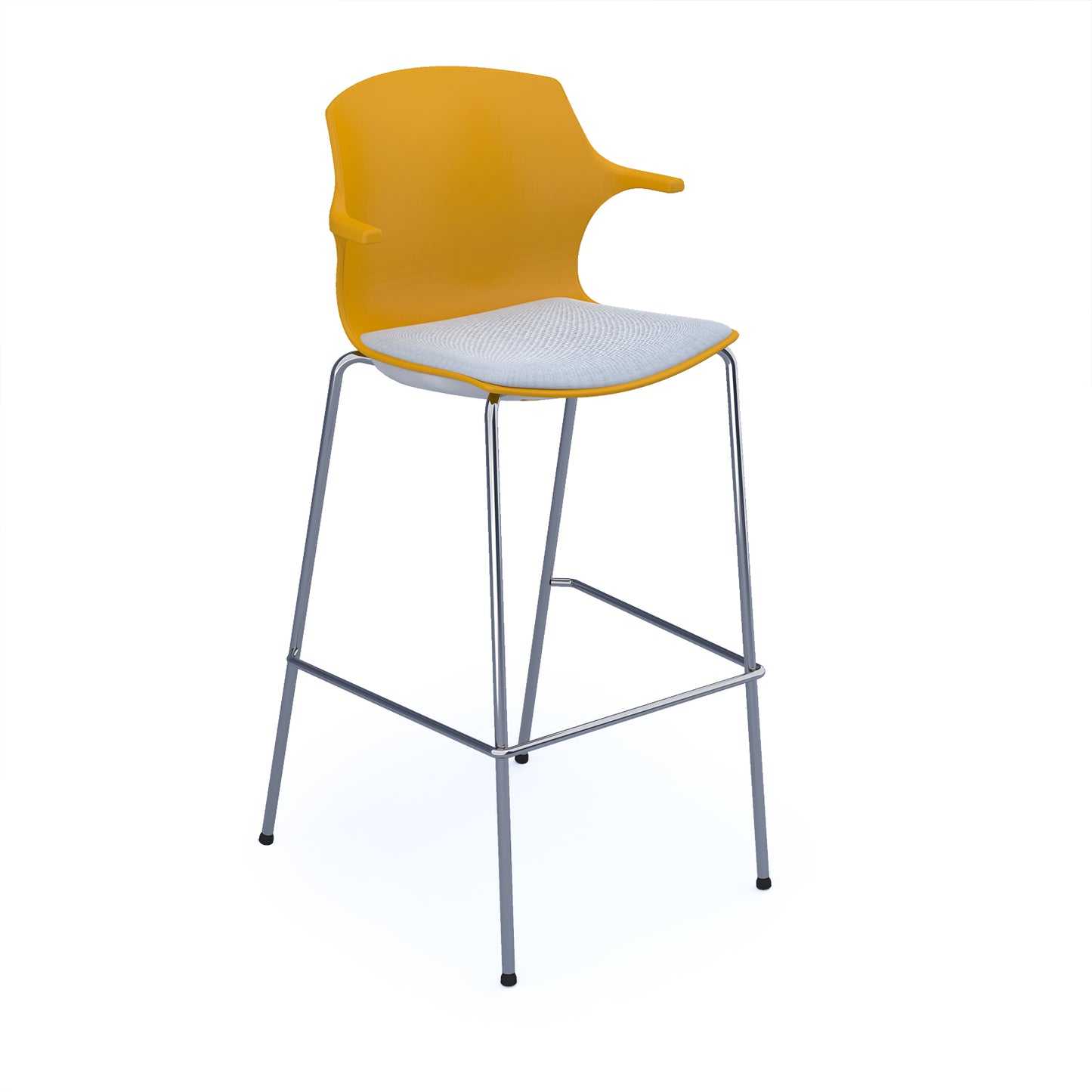 Roscoe high stool with seat pad and chrome frame - ROS02-HSA-WY-SP
