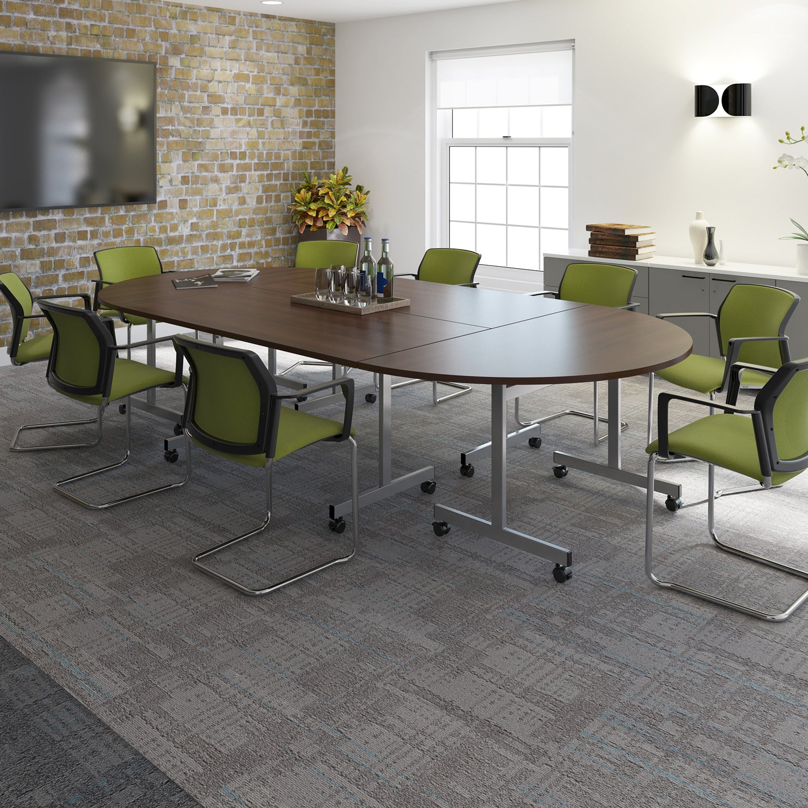 Santana 4 leg mobile chair fully upholstered