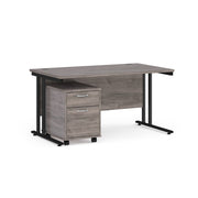 Maestro 25 desk 800mm with 2 drawer pedestal