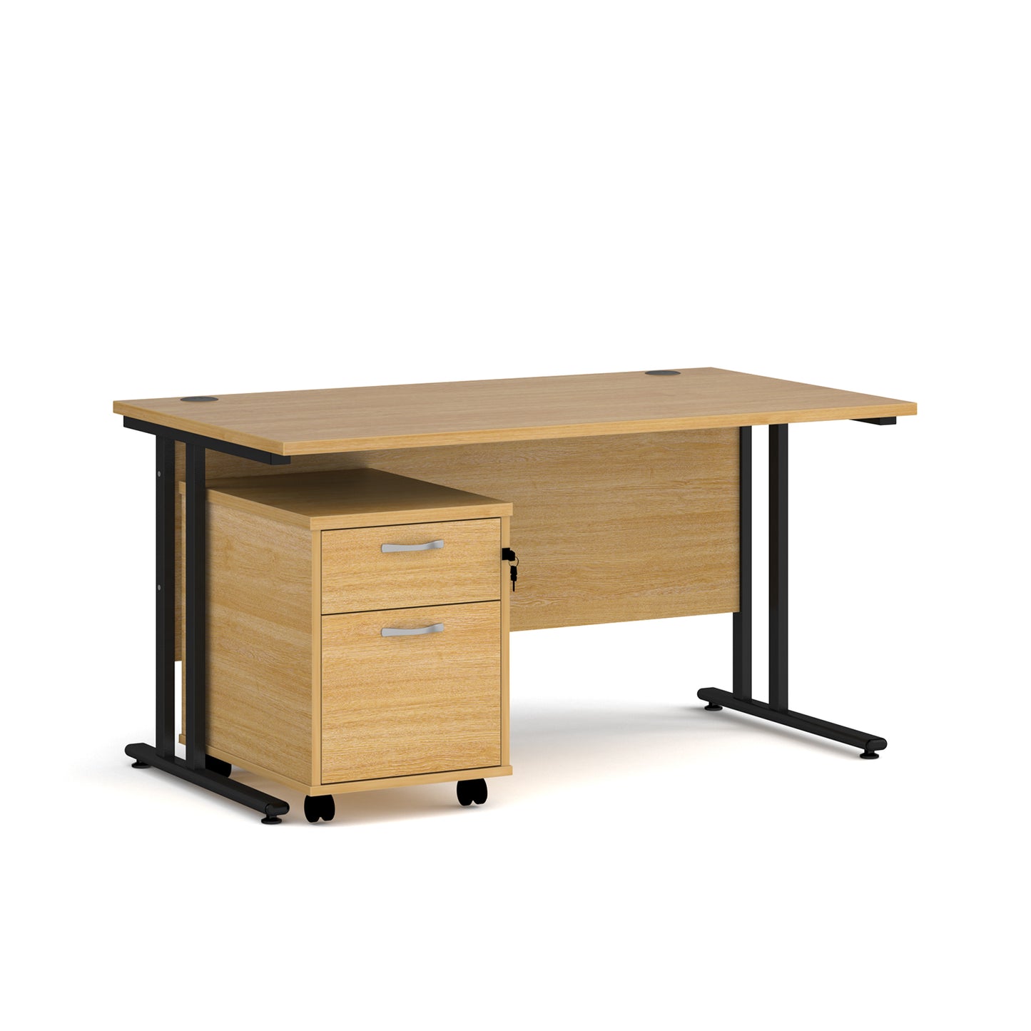 Maestro 25 desk 800mm with 2 drawer pedestal - SBK214O