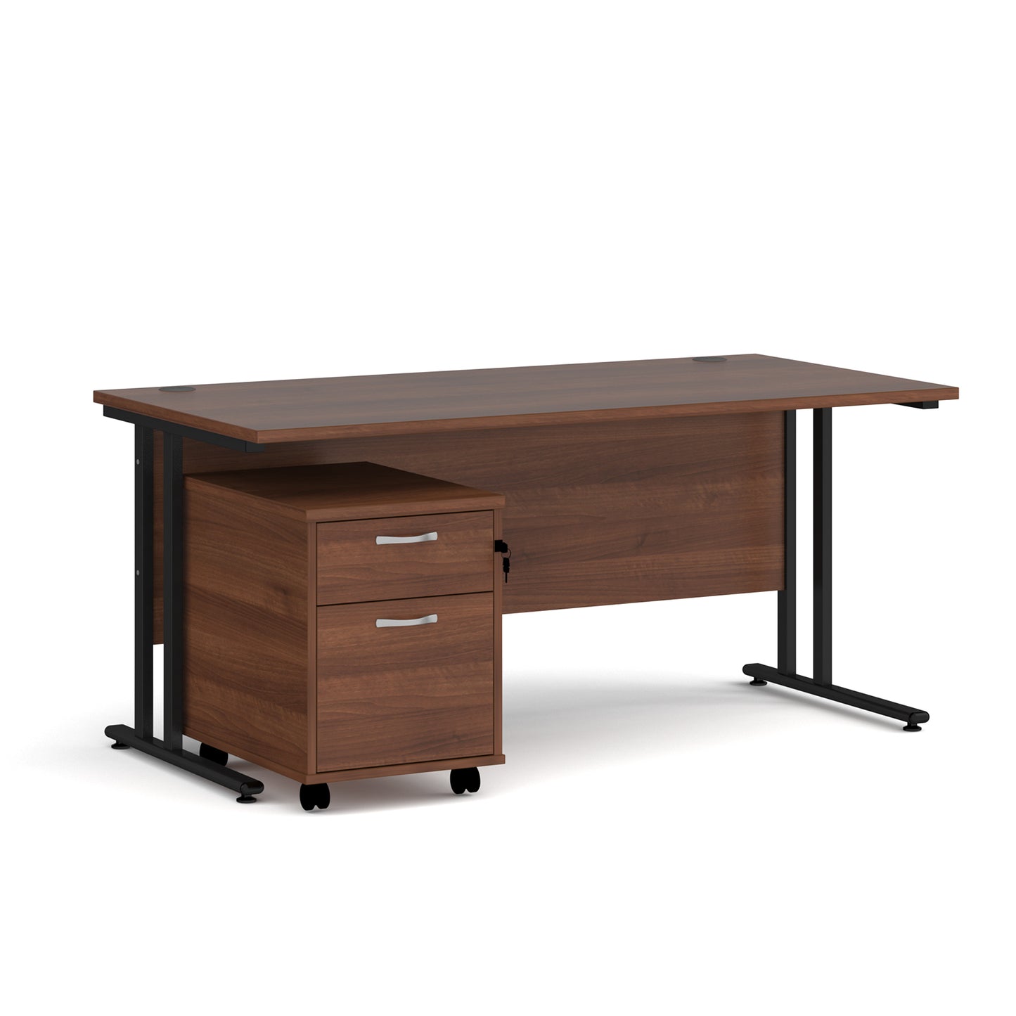 Maestro 25 desk 800mm with 2 drawer pedestal - SBK216W