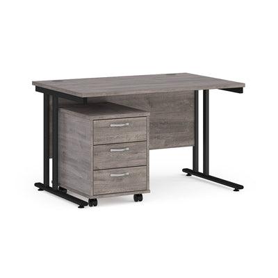 Maestro 25 desk 800mm with 3 drawer pedestal - SBK312GO