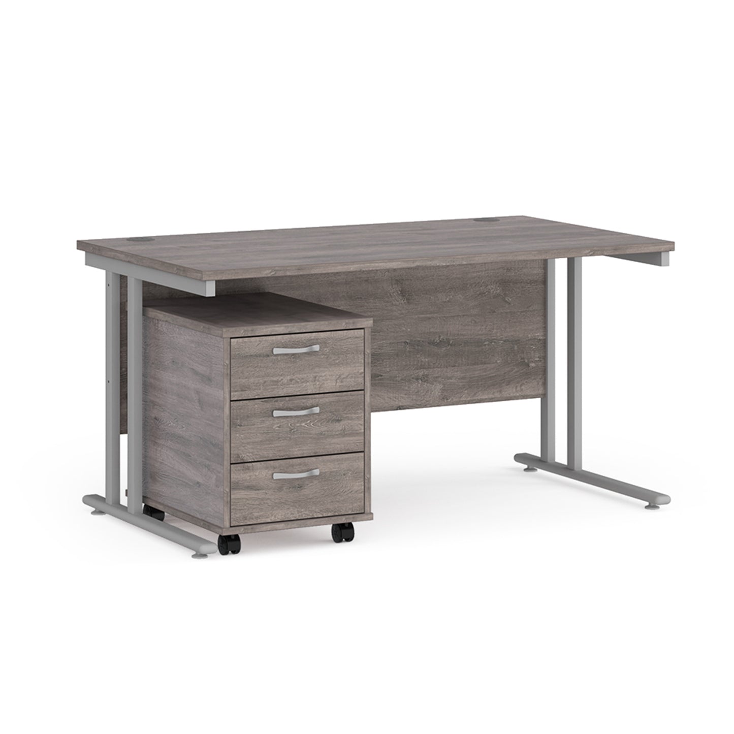 Maestro 25 desk 800mm with 3 drawer pedestal - SBS314GO