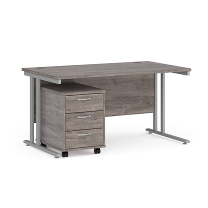 Maestro 25 desk 800mm with 3 drawer pedestal - SBS314GO