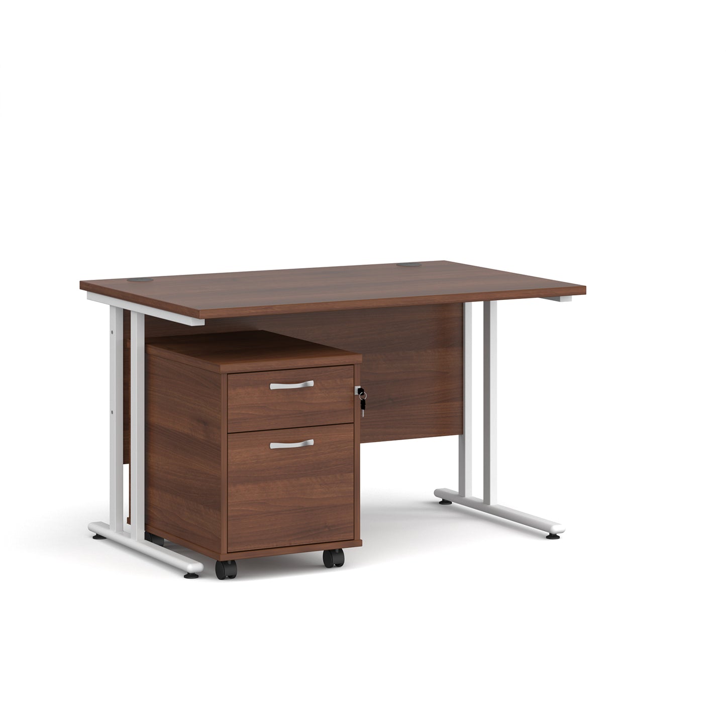 Maestro 25 desk 800mm with 2 drawer pedestal - SBWH212W