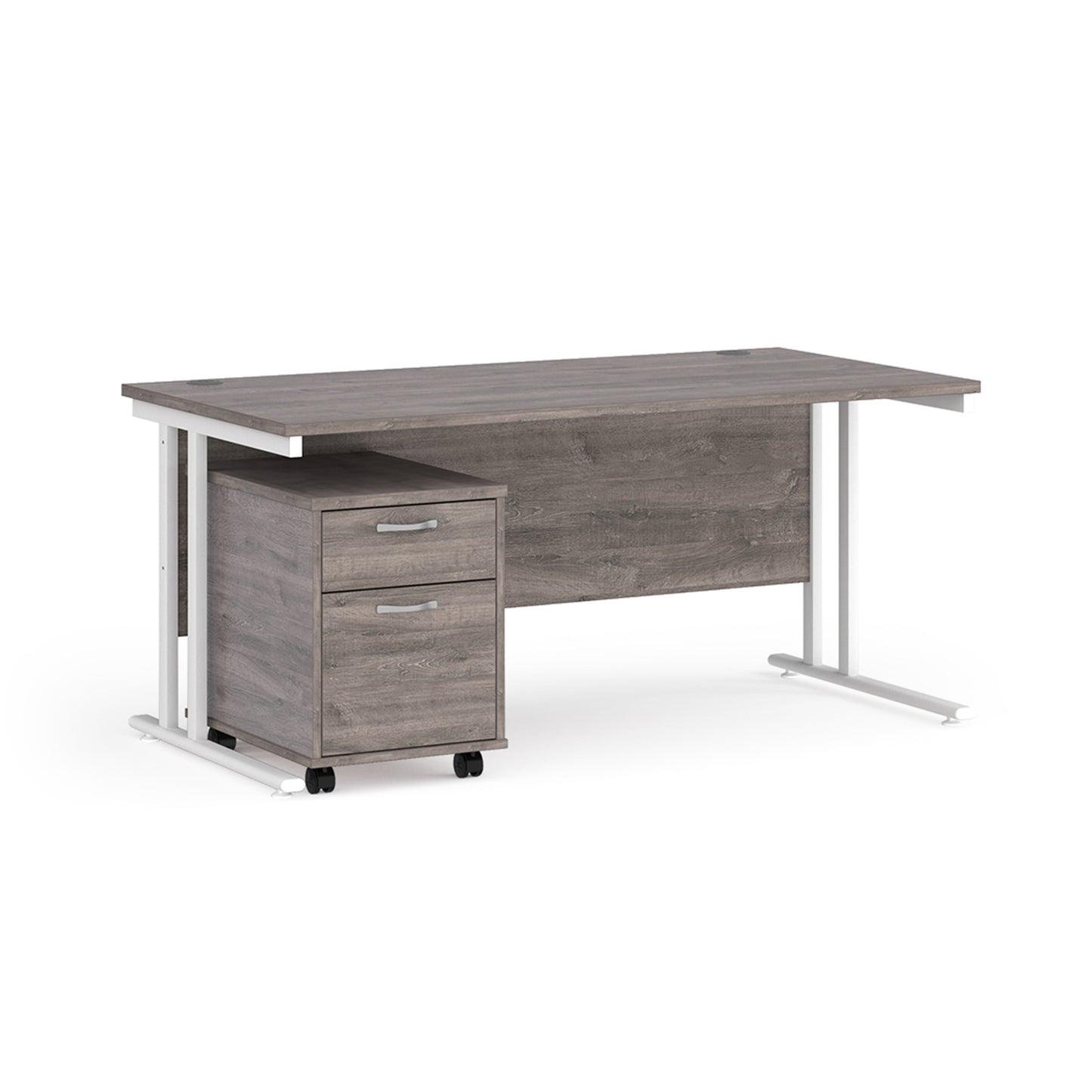 Maestro 25 desk 800mm with 2 drawer pedestal - SBWH216GO