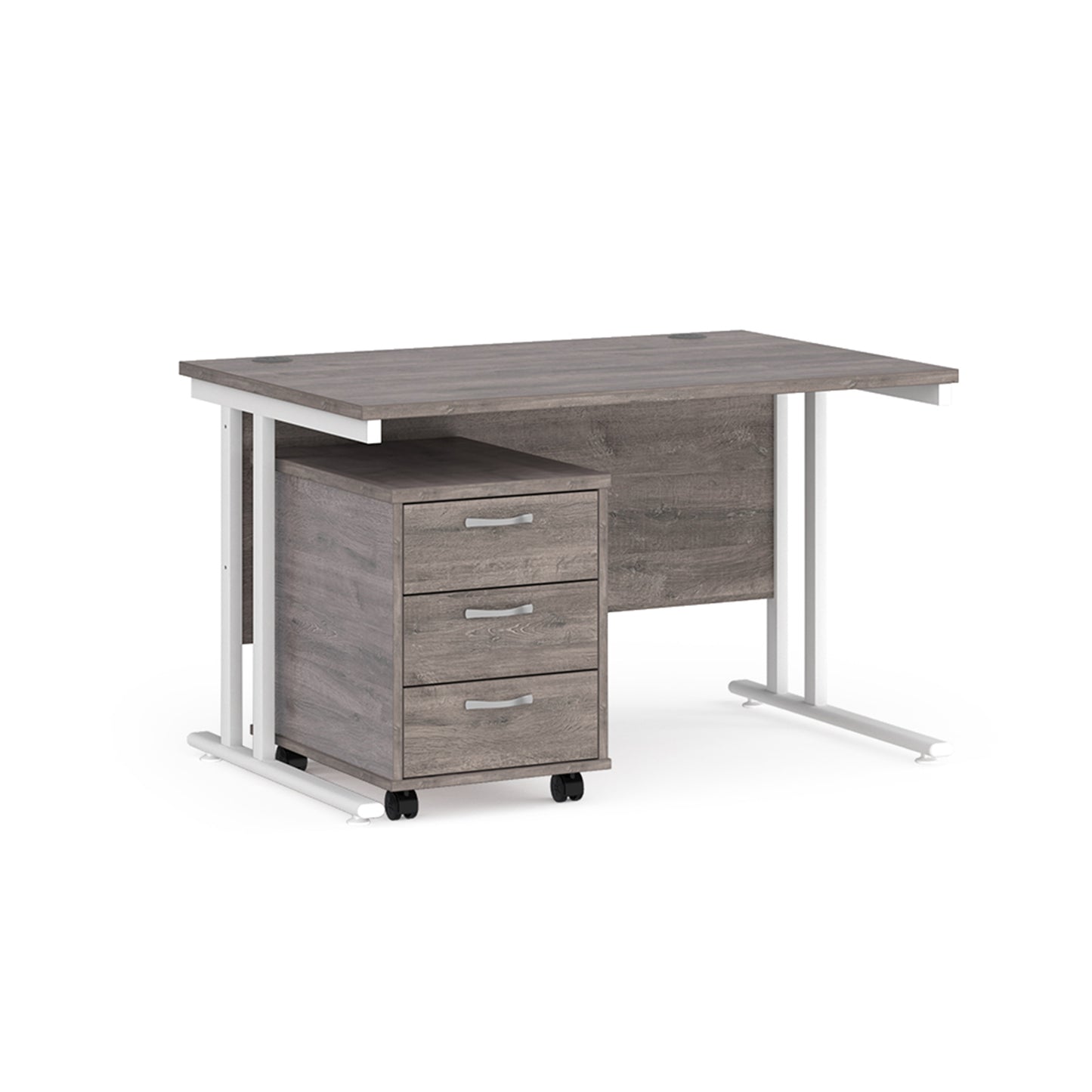 Maestro 25 desk 800mm with 3 drawer pedestal - SBWH312GO