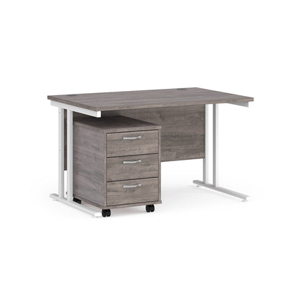 Maestro 25 desk 800mm with 3 drawer pedestal - SBWH312GO