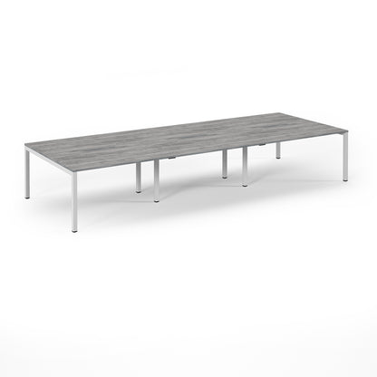 Connex 2 Triple Back to Back Desks - SCO4216-WH-GO
