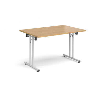 Rectangular folding leg table with straight feet - SFL1200-WH-O