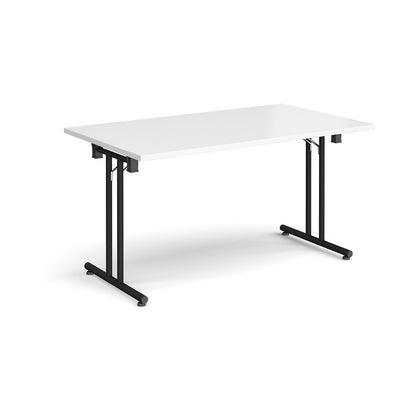 Rectangular folding leg table with straight feet - SFL1400-K-WH