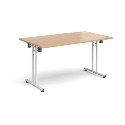 Rectangular folding leg table with straight feet - SFL1400-WH-B