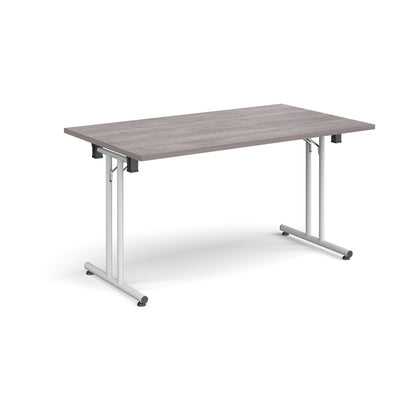 Rectangular folding leg table with straight feet - SFL1400-WH-GO