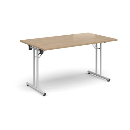 Rectangular folding leg table with straight feet - SFL1400-WH-KO