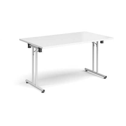 Rectangular folding leg table with straight feet - SFL1400-WH-WH