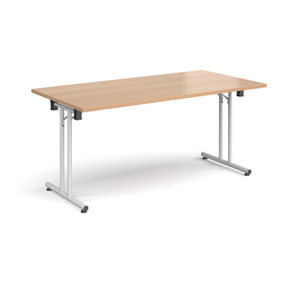 Rectangular folding leg table with straight feet - SFL1600-WH-B