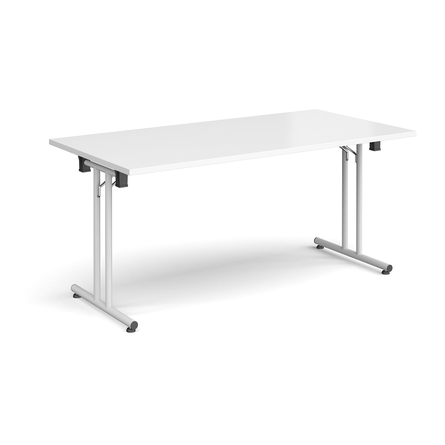Rectangular folding leg table with straight feet - SFL1600-WH-WH