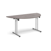 Semi circular folding leg table with straight feet