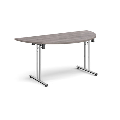 Semi circular folding leg table with straight feet - SFL1600S-C-GO