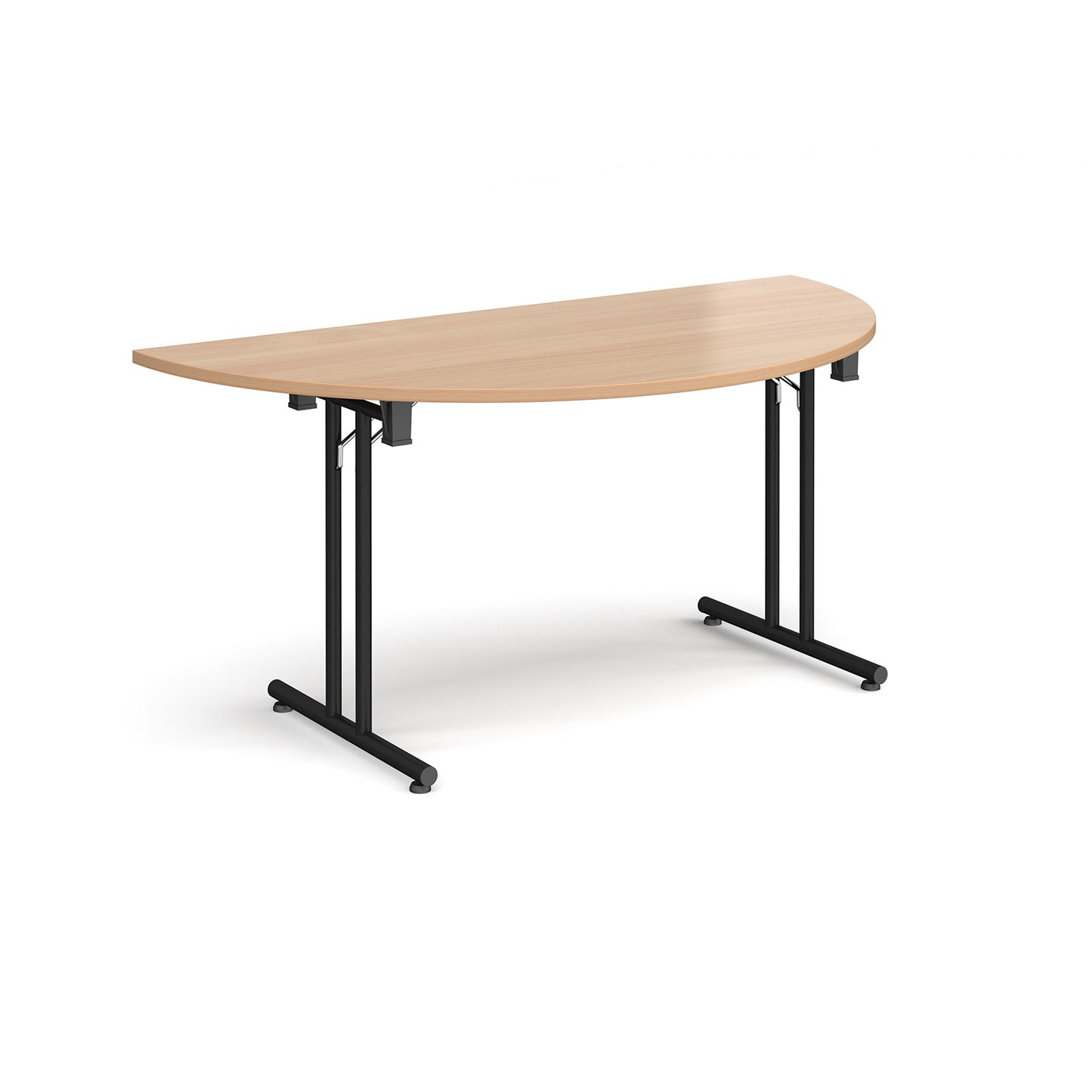 Semi circular folding leg table with straight feet - SFL1600S-K-B