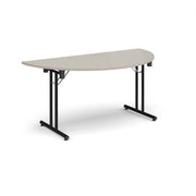 Semi circular folding leg table with straight feet